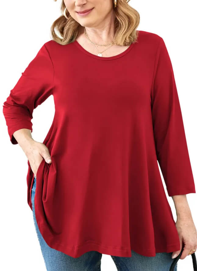 Autumn Tunic for Plus Size Women with Floral Design