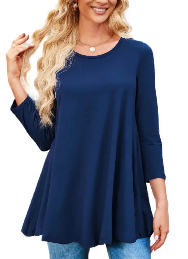 Plus Size Floral Tunic with Soft Fabric