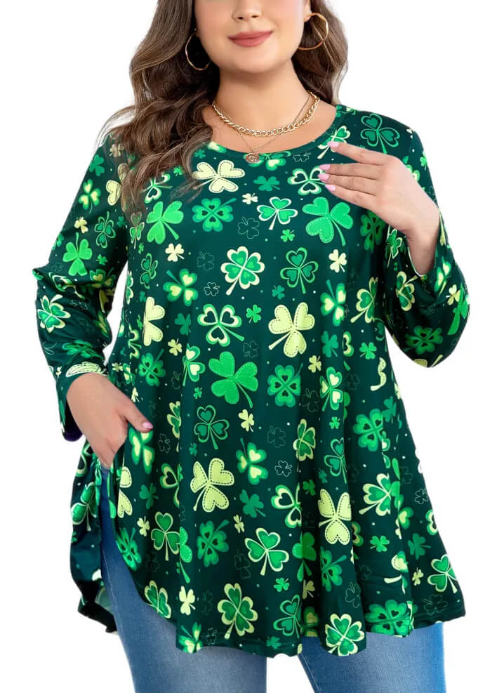Casual 3/4 Long Sleeve Tunic with Simple Design