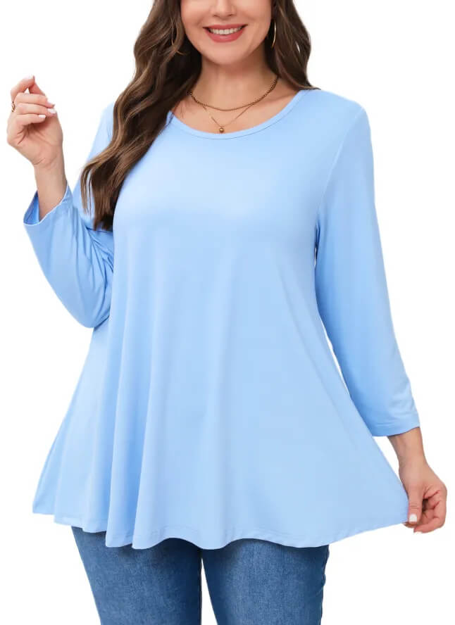 Women's Plus Size Comfortable Long Sleeve Top - Relaxed and Casual Fit