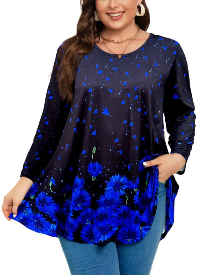 Women's Plus Size Soft Long Sleeve Top - Relaxed Fit for Every Body