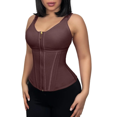 Waist Shapewear Corset For Women Sport Workout Vest For Women Gym Zipper And Hooks