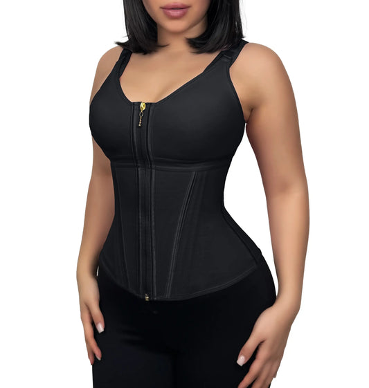 Waist Shapewear Corset For Women Sport Workout Vest For Women Gym Zipper And Hooks