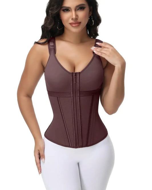 Waist Shapewear Corset For Women Sport Workout Vest For Women Gym Zipper And Hooks