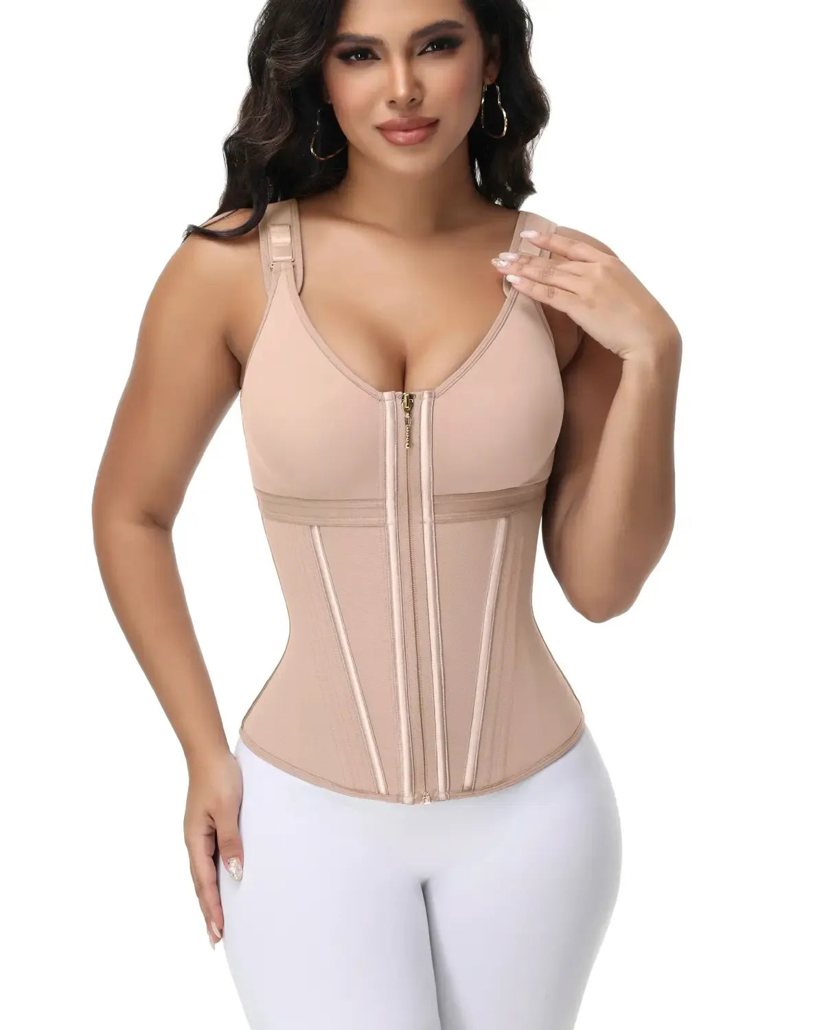 Waist Shapewear Corset For Women Sport Workout Vest For Women Gym Zipper And Hooks