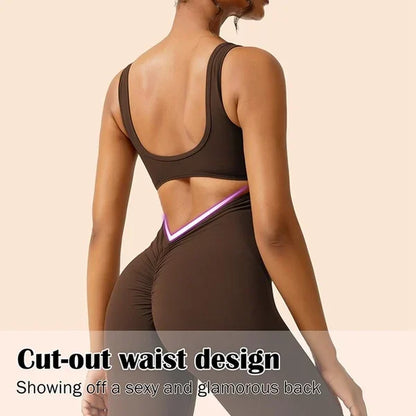 Women's Sleeveless Open-Back Flared Jumpsuit