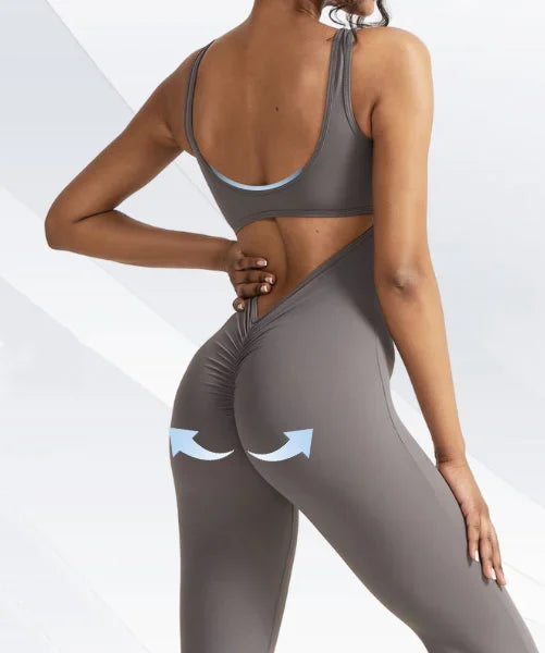 Women's Sleeveless Open-Back Flared Jumpsuit