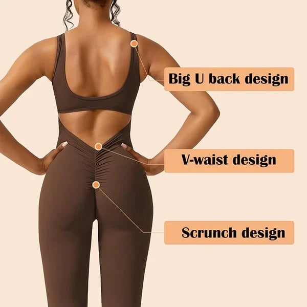 Women's Sleeveless Open-Back Flared Jumpsuit