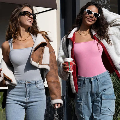 The Perfect Summer Bodysuits-Sleeveless Tummy Control Tank Tops Bodysuits