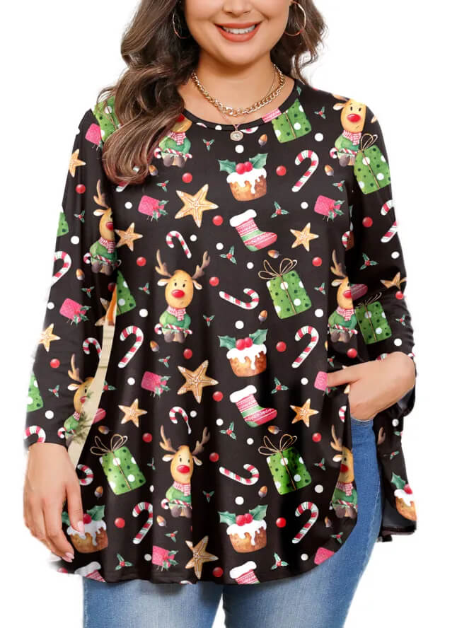 Women's Plus Size Practical Long Sleeve Top - Easy to Wear and Style 