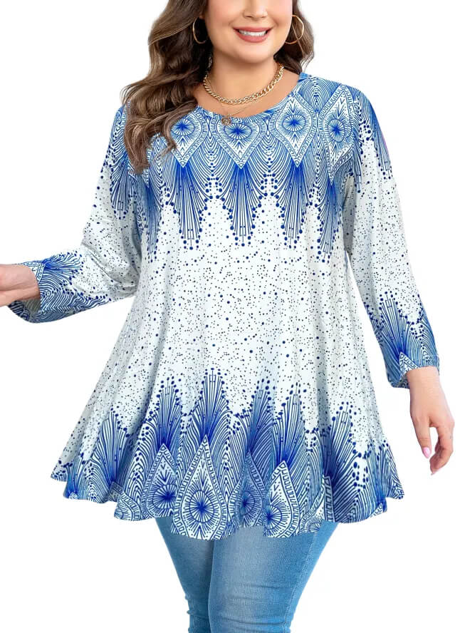 Women's Plus Size Casual Long Sleeve Top - Perfect for Relaxing or Running Errands