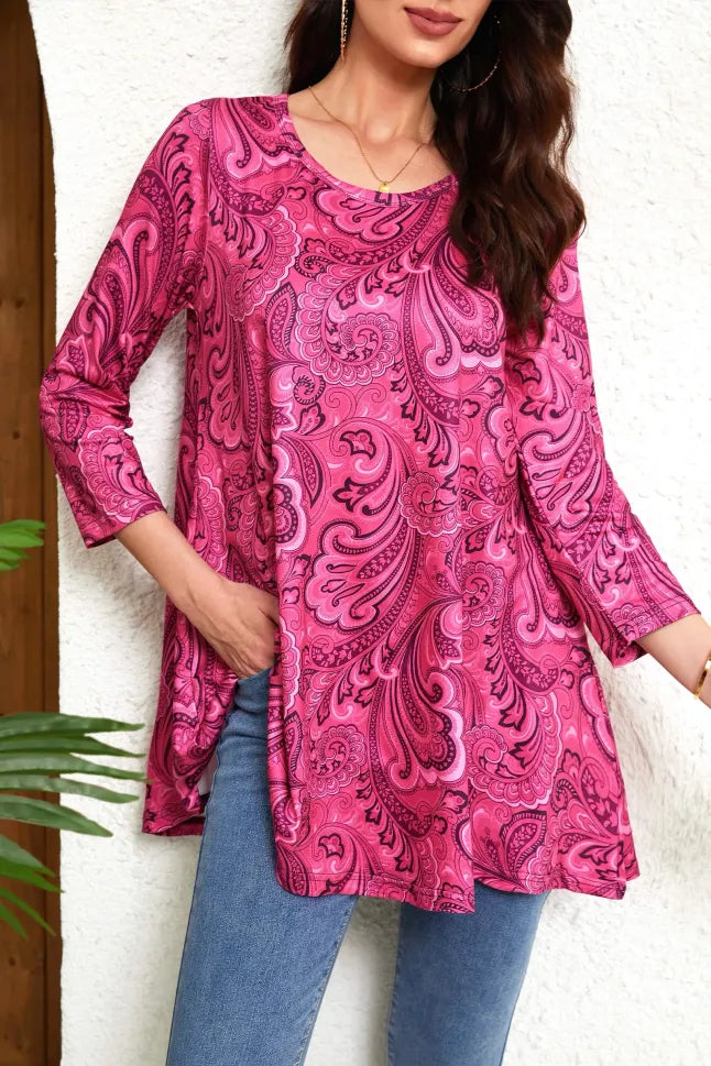 Comfortable Plus Size Long Sleeve Tunic for Fall