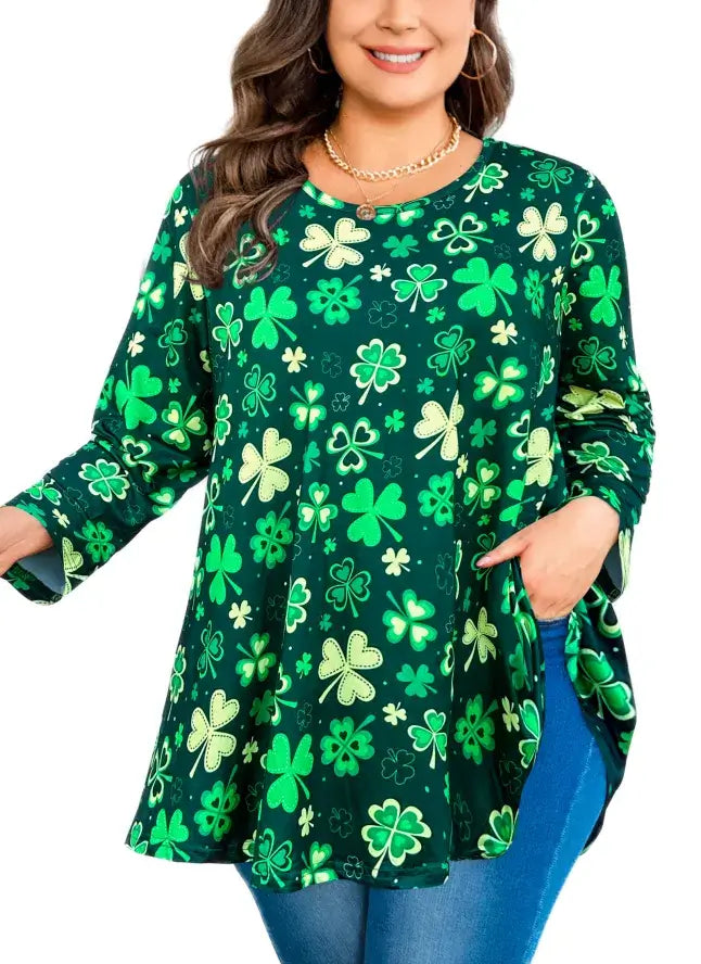 Women's Plus Size Essential Long Sleeve Top - Perfect for Layering or Wearing Alone