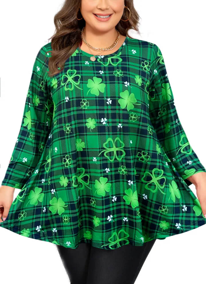 Elegant 3/4 Sleeve Tunic with Asymmetrical Hem
