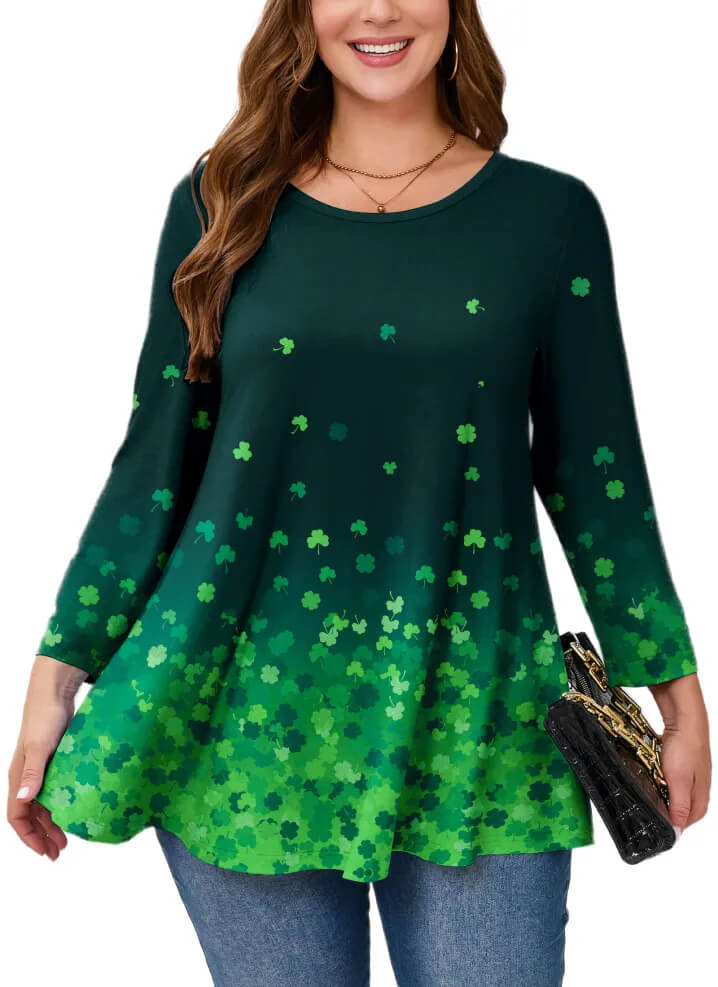 Comfortable 3/4 Long Sleeve Tunic for Relaxed Fit
