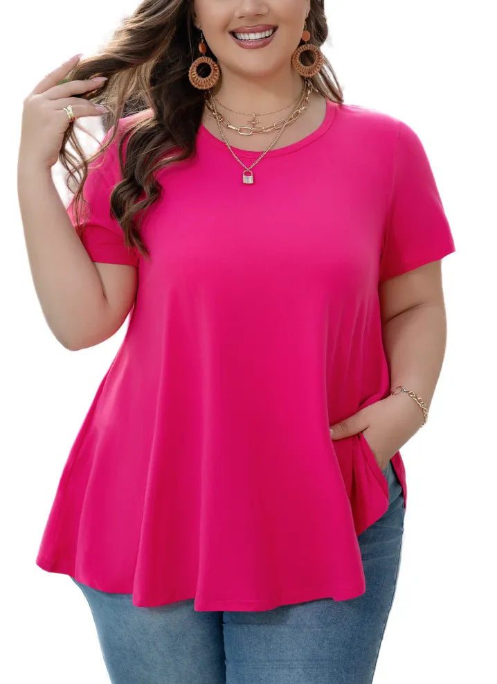 Short Sleeve Floral Tunic for Women with Comfort Fit
