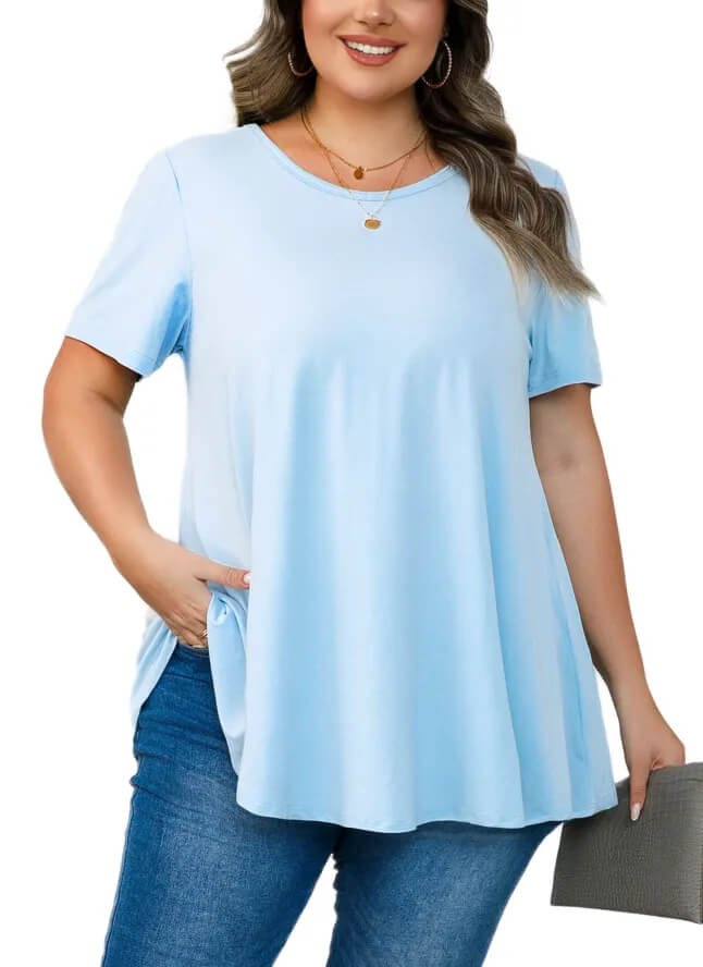 Lightweight Autumn Plus Size Floral Tunic for Comfort
