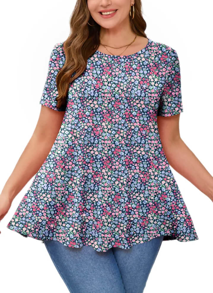 Summer Tunic for Women with Bold Floral Design
