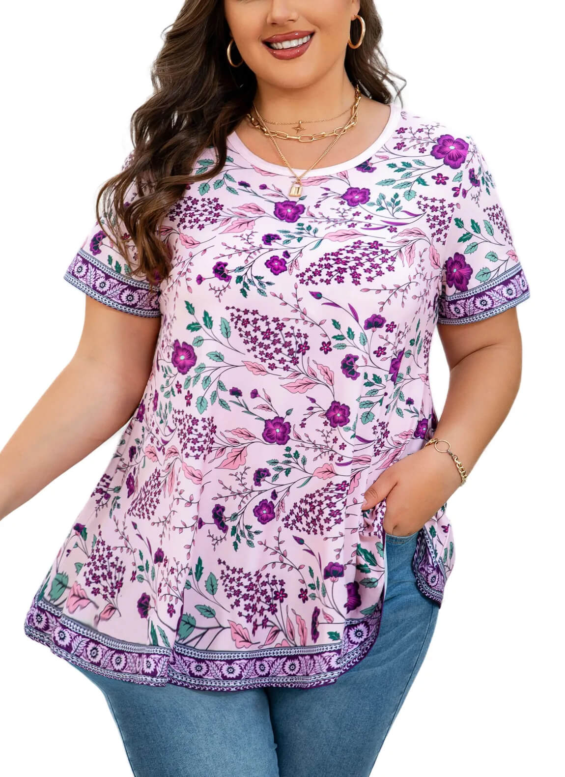 Relaxed Fit Floral Tunic for Comfortable Summer Look