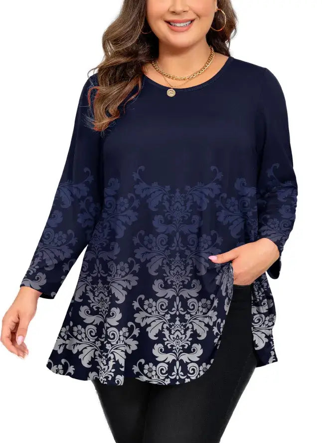 Women's Plus Size Soft Long Sleeve Top - A Relaxing Fit for Any Body Type