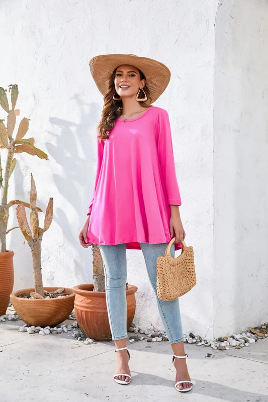 Soft 3/4 Long Sleeve Tunic for Everyday Comfort