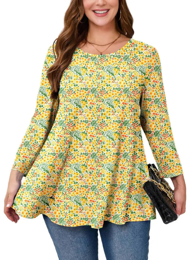 Women's Plus Size Elegant Long Sleeve Top - Flattering and Comfortable